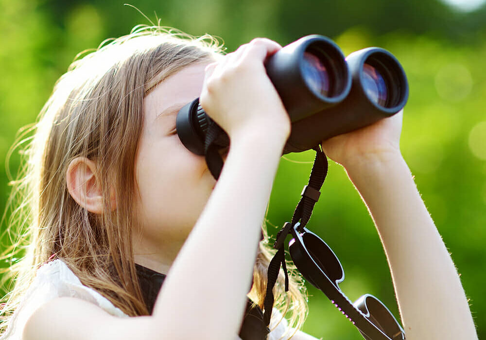 girl w binoculars